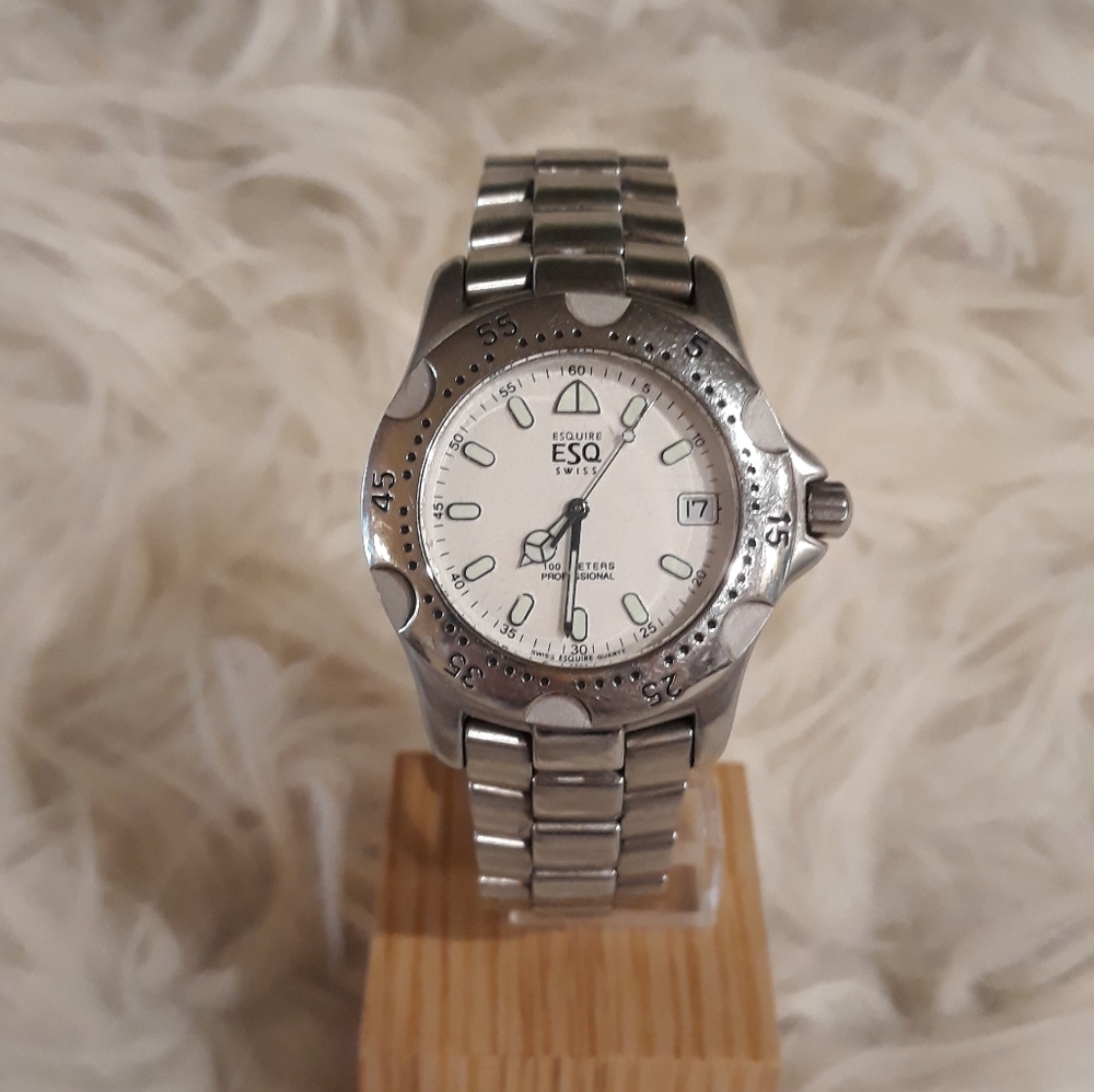 ESQ silver tone mens watch